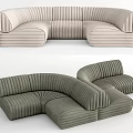 Modern Combination Sofa Card Seat Sofa Multiplayer Sofa Stitching Sofa 3d model