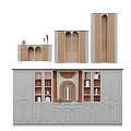 Modern Wine Cabinet Design With Glass Doors Wooden Panels And Storage Shelves