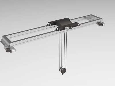 Industrial Linear Rail Equipment With Metal Track And Hanging Drive System 3d model
