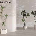 green plant potted plant combined ceramic pot plant green plant 3d model