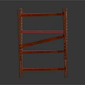 Multi Tier Industrial Storage Racks in Blue Red and Brown for Warehouse Use