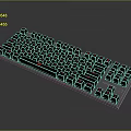 Mechanical Gaming Keyboard With Red Backlit Black Keycaps And Aluminum Base