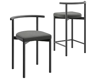 Fabric Bar Chair Bar Stool High Chair Dining Chair Metal Bar Chair Light Luxury Bar Chair Single Chair 3d model