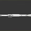 White Long Barrel Rocket Launcher 3D Model With Modern Design And Grip Structure 3d model