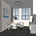 Dental Clinic Interior Featuring Treatment Chair Medical Devices Window Blinds And Wall Poster