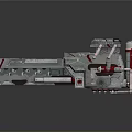 Large Futuristic Sci-Fi Mechanical Weapon With Silver Red Metallic Armor And Complex Design