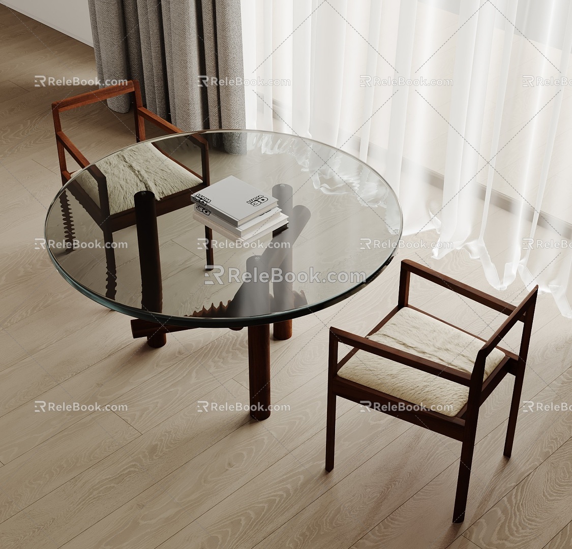 Modern Dining Table and Chair 3d model