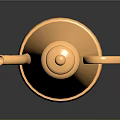 Golden Metal Teapot Sculpture With Smooth Carved Design And Reflective Finish