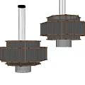 Modern Chandeliers With Metallic Frame And Transparent Glass Elements For Home Decor