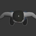 3D Female Character With Gray Turtleneck Blue Geometric Jeans And Silver Mechanical Legs