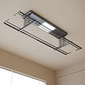 Smart Ceiling Mounted Clothes Drying Rack With Metal Bars LED Lighting And Modern Design 3d model