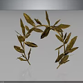 Elegant Golden Olive Branch Wreath Headwear with Reflection on Dark Background