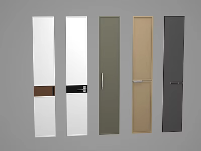 Modern Double Doors In Various Colors With Sleek Handle Design For Home Interior 3d model