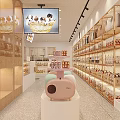 Elegant Modern Shopping Mall Pastry Store With Display Cases And Warm Lighting Design