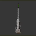 Industrial Metal Tower Equipment With Vertical Steel Framework And Green Top Structure