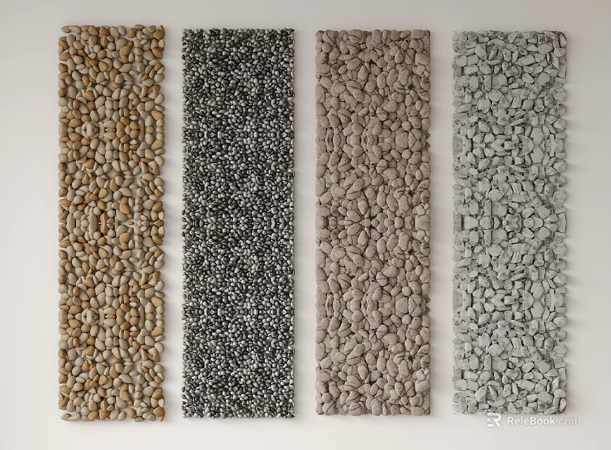 Various Textured Stone Wood Material Samples for Interior Design Projects 3d model