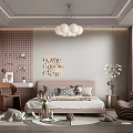 Modern Cozy Kids Room Interior With Bed Wall Art Pendant Light And Stuffed Toys