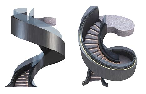 modern revolving staircase 3d model