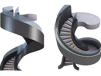 modern revolving staircase 3d model