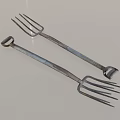 Two Heavy Duty Metal Agricultural Forks for Farming and Garden Use