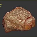 Natural Orange Brown Stone with Unique Texture and Smooth Surface for Decorative Use 3d model