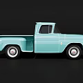 Vintage Light Green Classic Pickup Truck With Retro Design And Chrome Trim