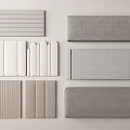 Various Textured Decorative Panels In Gray And White For Interior Design 3d model