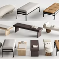 Modern Bed End Stool Bed End Stool Combination 3d model