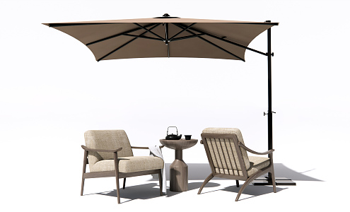 New Chinese Style Outdoor Table and Chair Leisure Chair 3d model