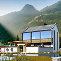 Modern Detached Villa With Mountain View Courtyard And Natural Garden Landscape Design