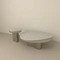 Modern Minimalist Coffee Table Set With Marble Top And Sleek Base Design 3d model
