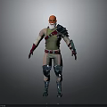 A Man With Red Hair Beard In Green Vest Blue Armor Red Gloves Blue Boots