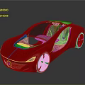 Red Futuristic Concept Car With Sleek Design Transparent Roof And Open Doors