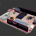 Advanced Electronic Circuit Board With Integrated Chips Interface Ports And Components