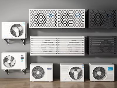 Various Grid Design Air Conditioner Air Outlets In White And Black For Home Use 3d model