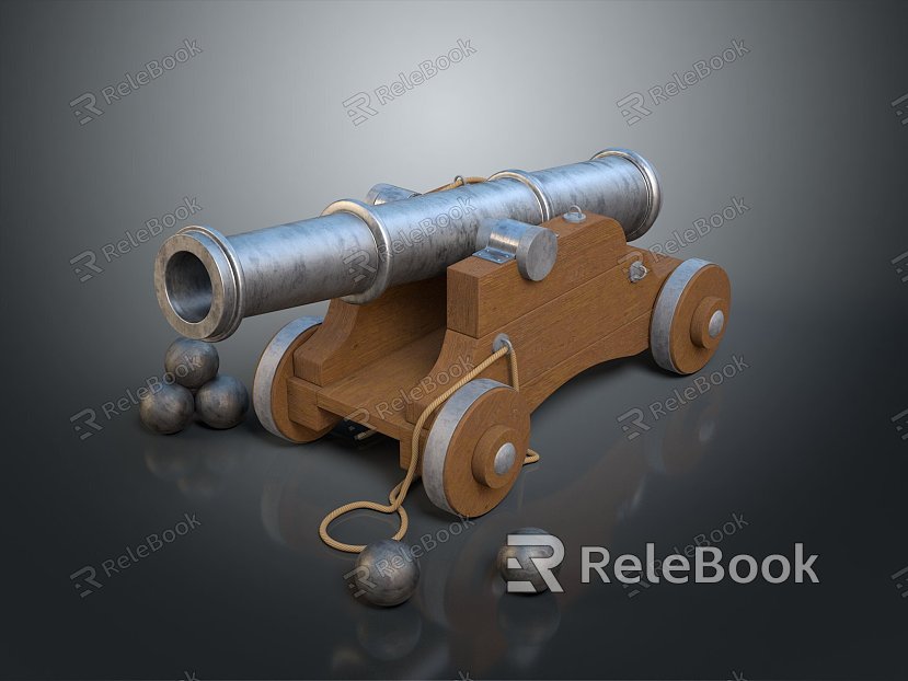 Artillery Gun Artillery Ship Gun Gun Siege Gun Cannon Anti-aircraft Breaking Heavy Gun Heavy Gun model