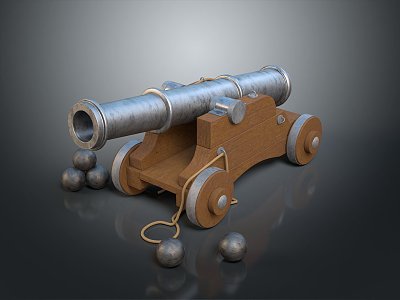 Artillery Gun Artillery Ship Gun Siege Gun Cannon Anti-aircraft Breaking Heavy Gun Heavy Gun 3d model