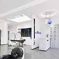Modern Beauty Hair Salon Interior Design With White Decor Styling Chairs Mirrors And Reception Counter