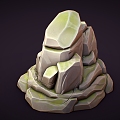 Cartoon Rock Rock Stone Stone Block Boulder 3d model