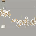 Modern Decorative Chandelier Design With Gold Accents And White Glass Bulbs For Interior Lighting