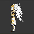 Golden Armored Warrior Character With Spiked Helmet And Ornate Armor Details