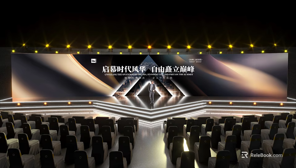 Luxury Tea Break Area In Grand Event Venue With Comfortable Seating And Elegant Lighting 3d model 