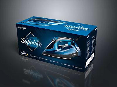 Alpine Sapphire Pro Electric Iron With 2200W Power For Daily Home Use 3d model