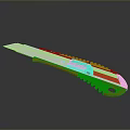 Red Handle Utility Knife with Silver Blade and Serrated Edge for Household Use