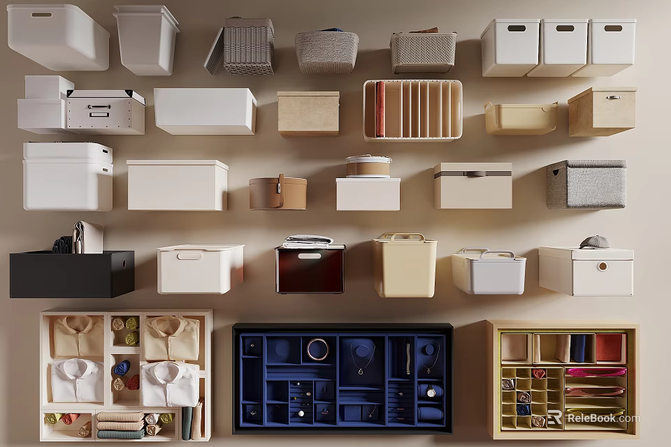 Versatile Storage Baskets for Home Organizing with Various Sizes and Designs 3d model 