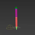 Yellow Pens With Transparent Section And Cute Cartoon Character Design