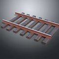 Railroad Track Structure With Wooden Sleepers And Metal Rails