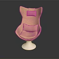 Comfortable Modern Beige Chair Design With Cushions And White Round Base
