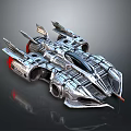 Futuristic Silver Racing Car With Streamlined Body Mechanical Details And Red Accents