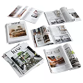 Home Decor Magazines Open Pages With Interior Design Photos And Living Space Decor